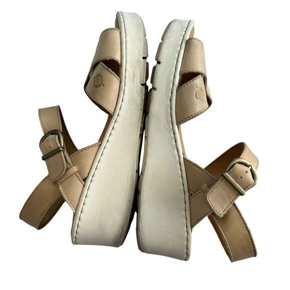 Born Leather light tan Wedge Sandals women’s size 10 - Picture 2 of 4